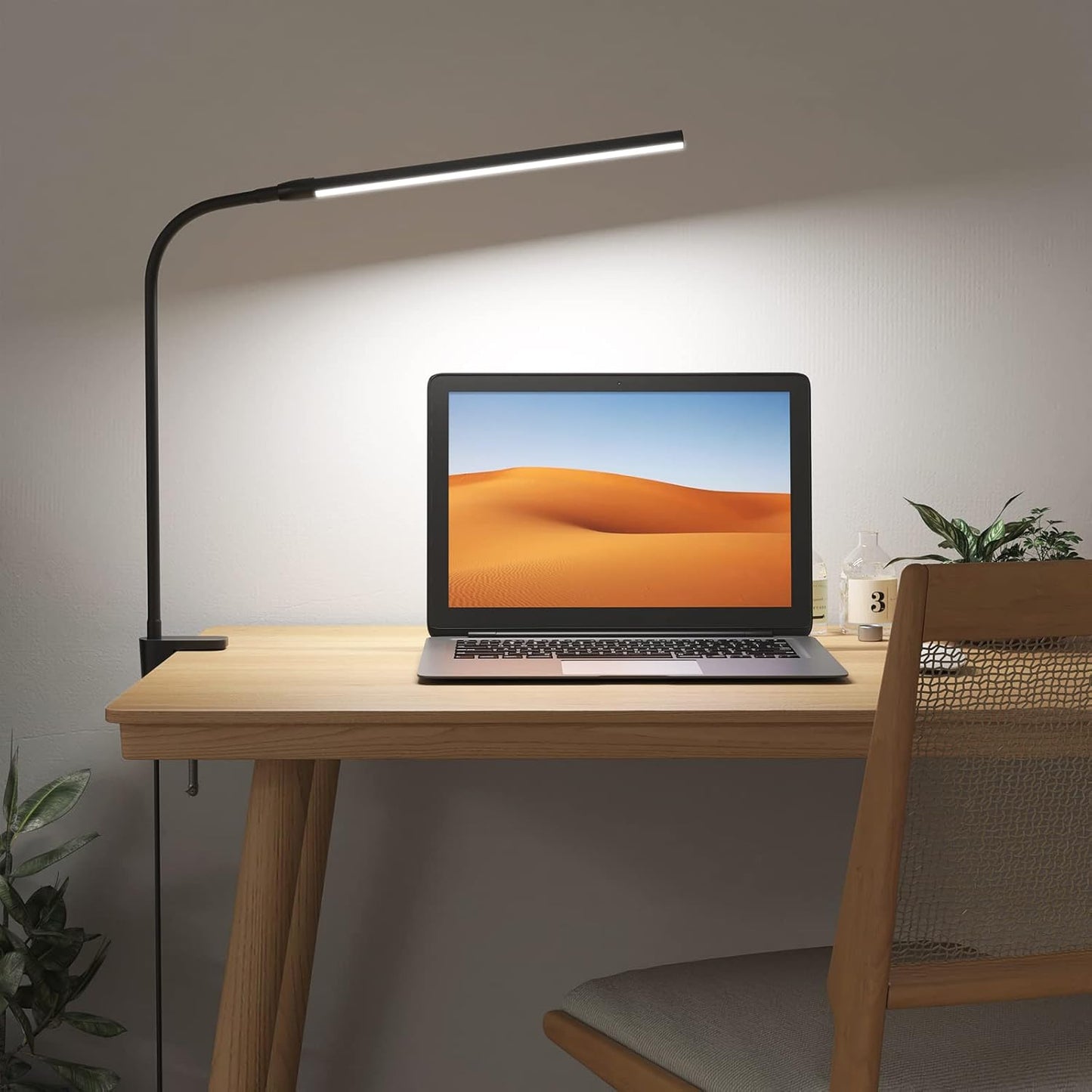 Lepro Clip on Desk Lamp LED Reading light Dimmable USB Clamp Lamp with 3 Color Modes 10 Brightness, Adjustable Flexible Gooseneck Table Light for Bed Headboard, Workbench, Home Office, Computer, Black