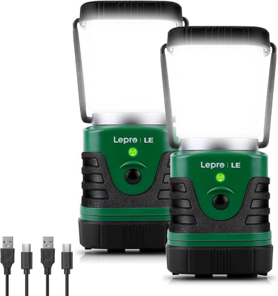 Lepro 1000lm LED Camping Lantern, 4 Light Modes, 4400mAh Power Bank, IP44 Waterproof, Lantern Flashlight for Home, Garden, Hiking, Camping, Emergencies, Hurricanes, Outages, USB Cable Included