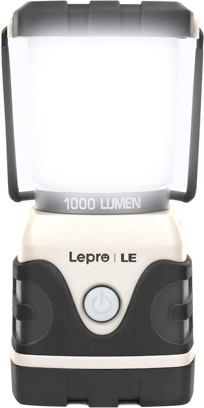 Lepro Outdoor LED Camping Lantern, 1000LM, Battery Powered, Dimmable Camping Lights, Waterproof Emergency Lights for Power Outages, Portable Tent Light Camping Lamp for Hiking, Fishing, White