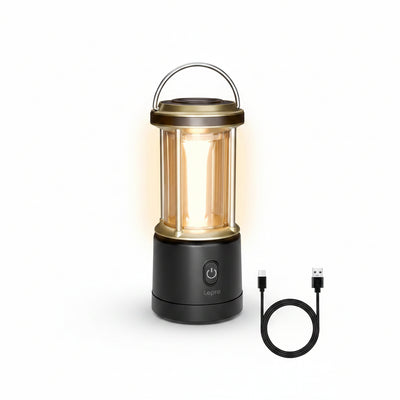 Lepro 1800LM USB Rechargeable LED Camping Lantern, Waterproof Tent Light with 4 Light Modes, Camping Essentials, Portable Lantern Flashlight for Camping, Emergency Light, Type-C Cable Included, Black