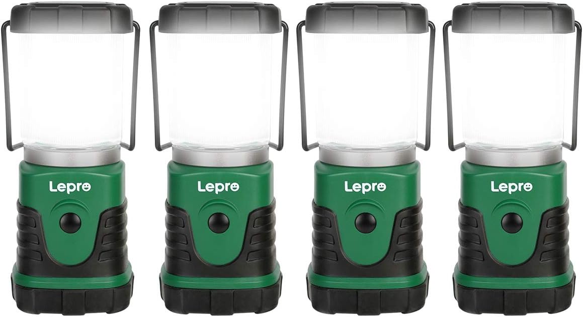 Lepro Portable LED Camping Lantern, 350LM Bright Camping Light with 4 Lighting Modes Battery Powered Camping Lamp for Outdoor, Car Camping, Tent, Power Outage, Emergency