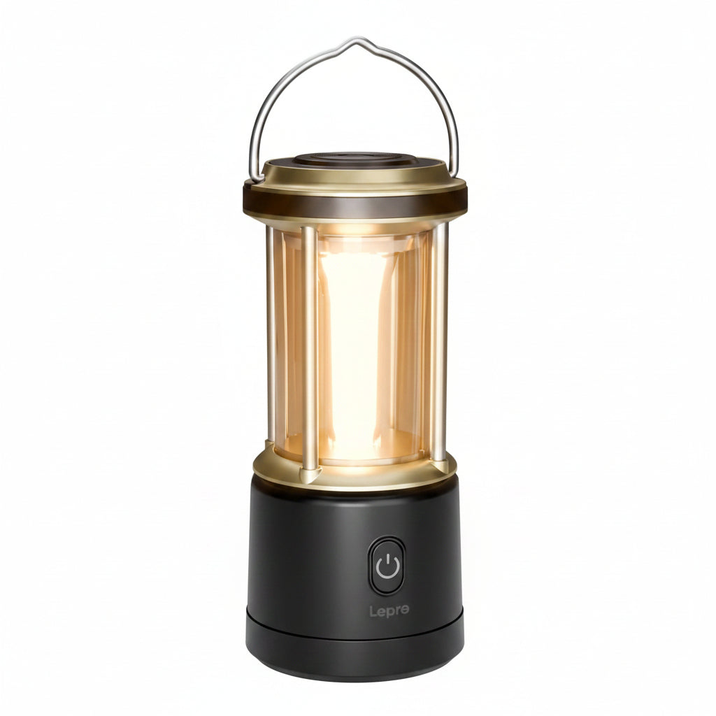 Lepro 1100LM waterproof battery-powered LED camping lantern with four light modes, suitable for tents, emergencies, and outdoor use