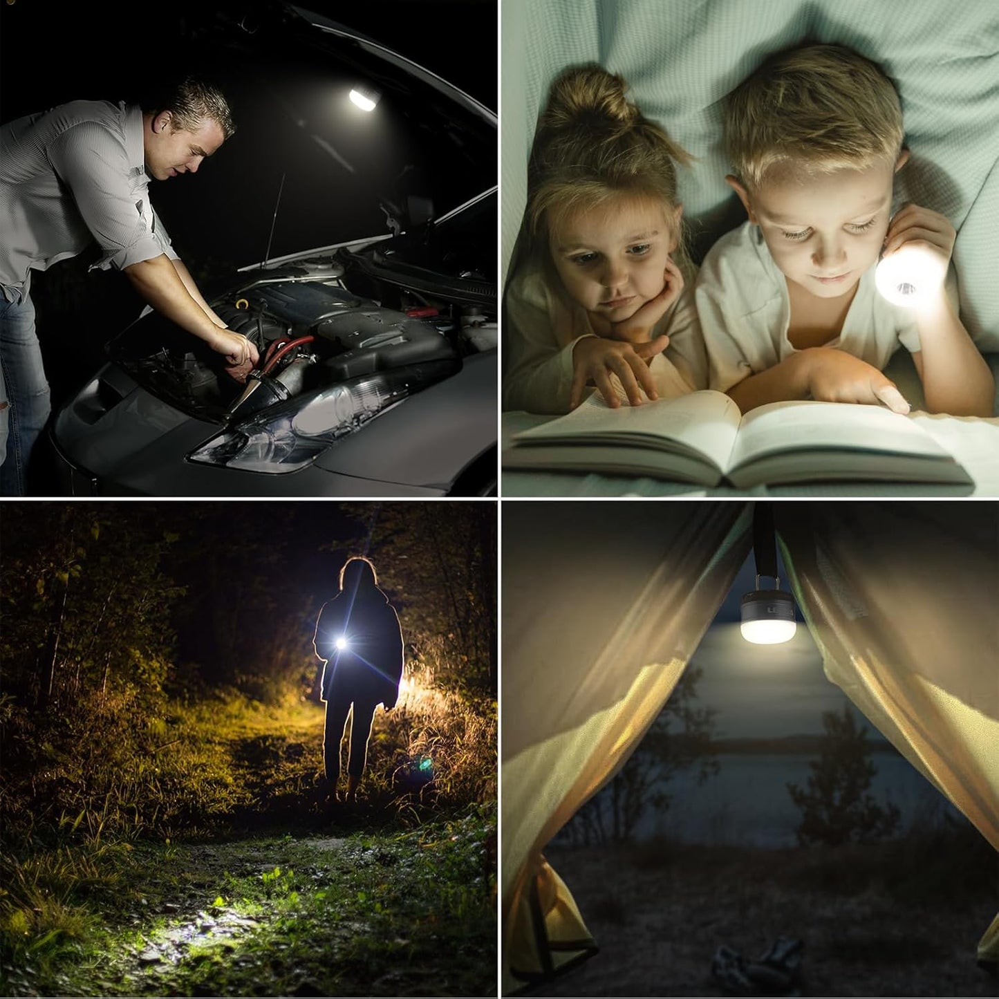 LE USB Rechargeable LED Camping Lantern, 280lm Outdoor Portable Tent Light with Magnet, 3000mAh Power Bank, 3 Lighting Modes, Waterproof Emergency Mini Camp Lantern Light