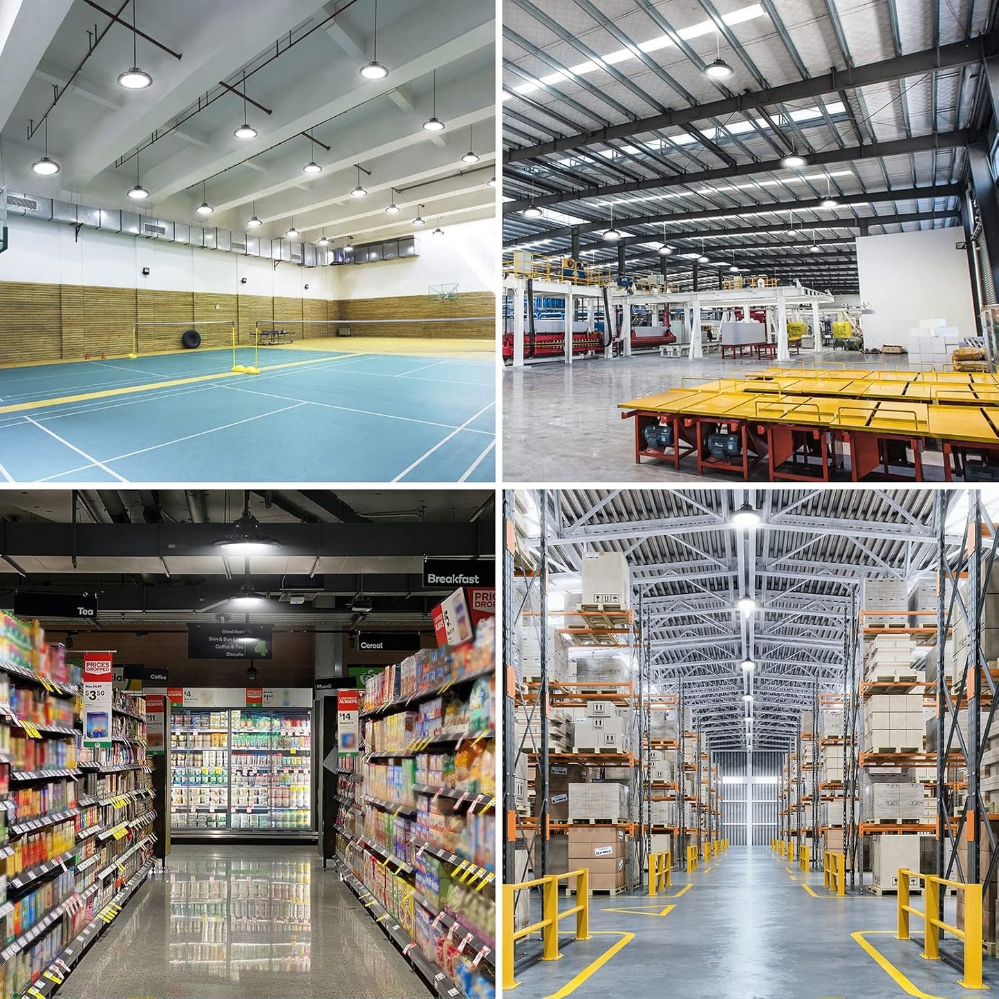 Lepro 100W UFO High Bay LED light with 13000 lumens, dimmable for warehouse, workshop, factory, garage, UL listed