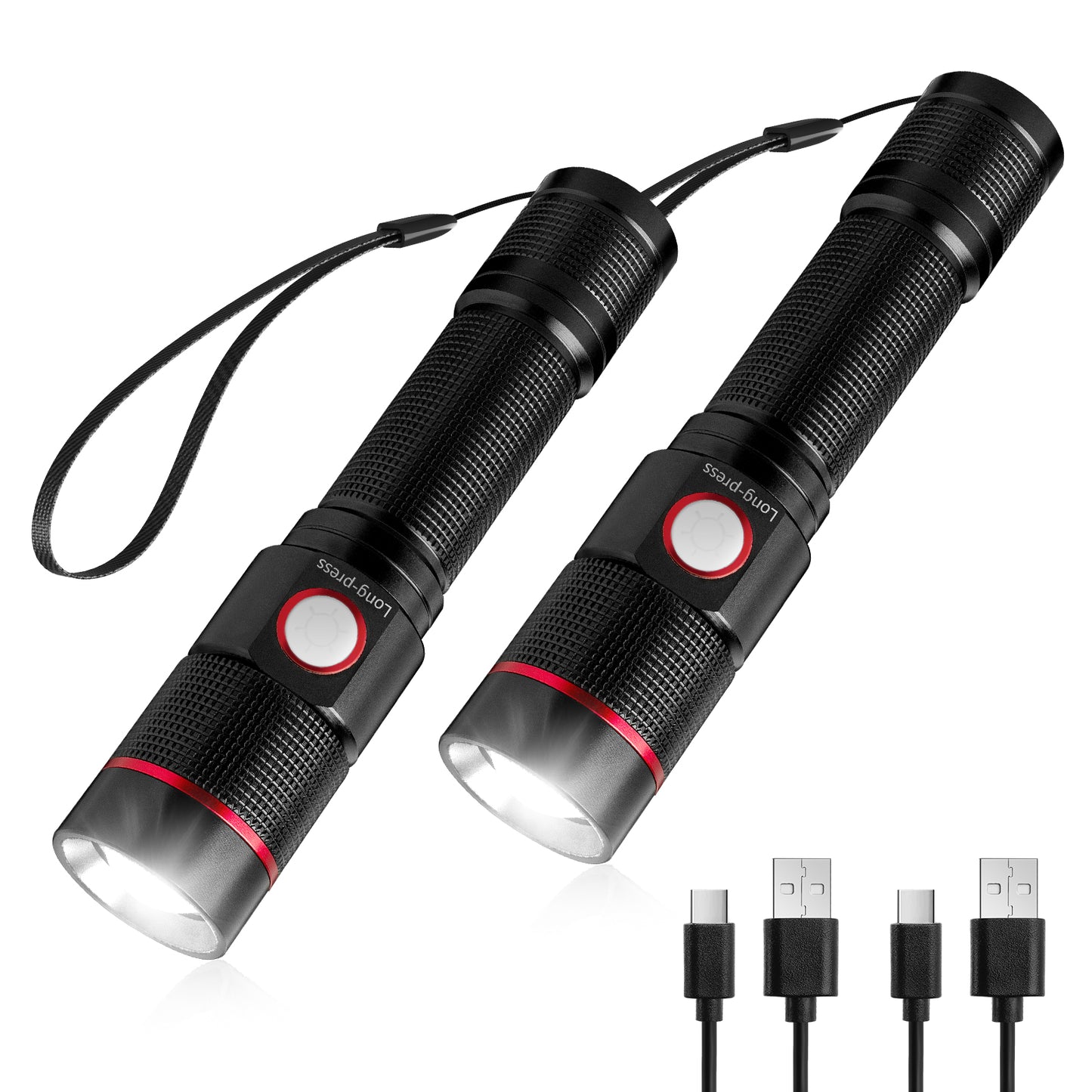 Lepro LED Flashlight Rechargeable, Flash Light Led flashlights high lumens Handheld Flashlights with TypeC Cable, Waterproof Super Bright Flashlight Tactical,Zoomable,5 Modes,Waterproof Lampe de poche