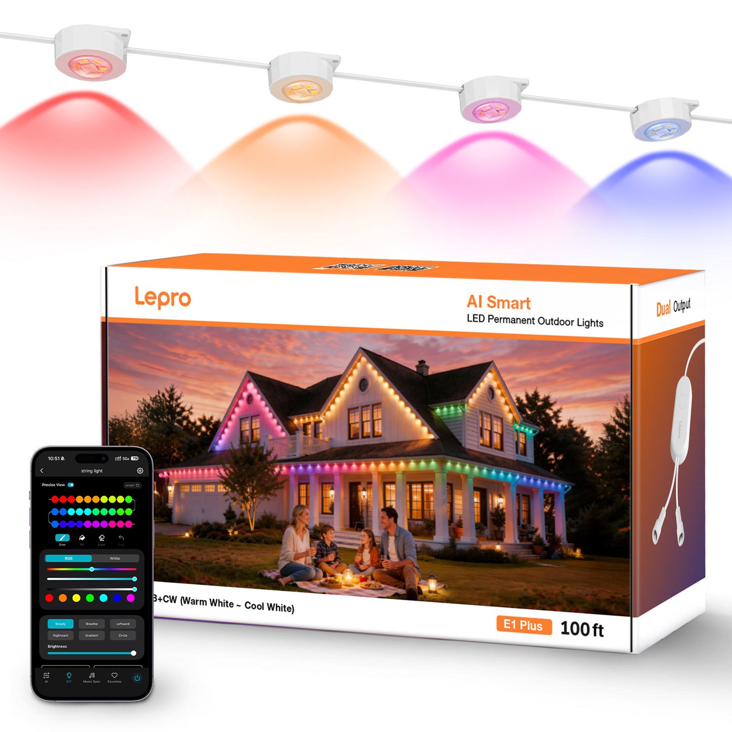 Lepro CA E1 PLUS LED UV nail lamp with digital display and multiple timer settings for professional gel nail curing.