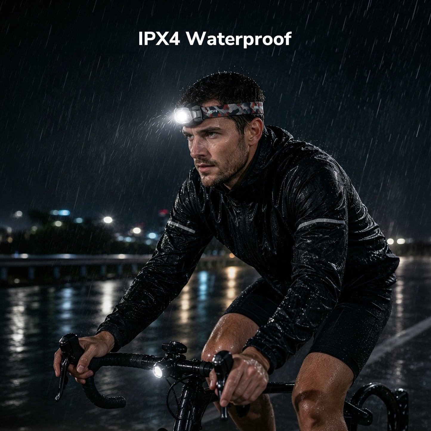 Lepro Dual Power LED Headlamp, Rechargeable 1100mAh Battery with Type-C & AAA Battery(not Included), Hands-Free Motion Sensor, 5W 450lm, 10 Modes, IPX4 Water Resistant Head Light