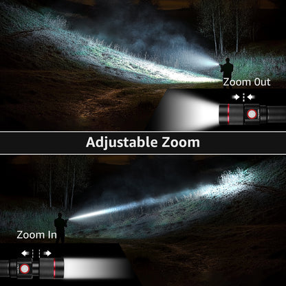 Lepro LED Flashlight Rechargeable, Flash Light Led flashlights high lumens Handheld Flashlights with TypeC Cable, Waterproof Super Bright Flashlight Tactical,Zoomable,5 Modes,Waterproof Lampe de poche