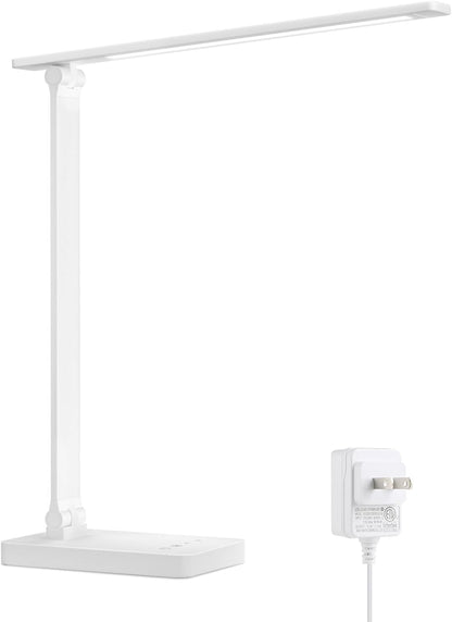 Lepro LED Desk Lamp, Adjustable Eye-Caring Desk Light, 3 Color Modes with 5 Brightness Levels Table Lamp, Touch Control with Memory Function, 9W Dimmable Office Lamp for Office, Home, Reading, Studying, Working, White