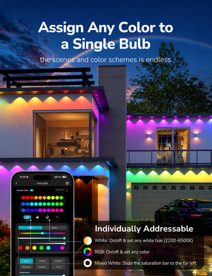 Lepro CA E1 PLUS smart LED light bulb with adjustable brightness and color options, shown emitting warm white light.