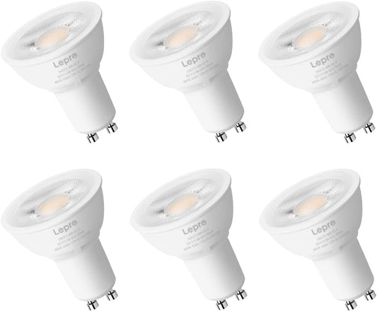 Lepro GU10 LED Bulbs, 5.5W Dimmable LED GU10 Bulb 50W Halogen Bulbs Equivalent, 400lm PAR16 LED Spotlight Bulb, 5000K Daylight White, 6 Packs