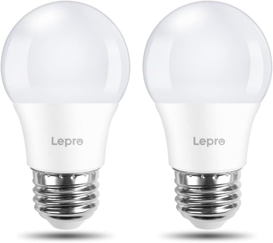 Lepro Refrigerator Light Bulb, A15 E26 Fridge Light Bulb 40W Equivalent, 5W 450lm Non-dimmable moistureproof Freezer Light Bulb, Daylight White, 2 Packs