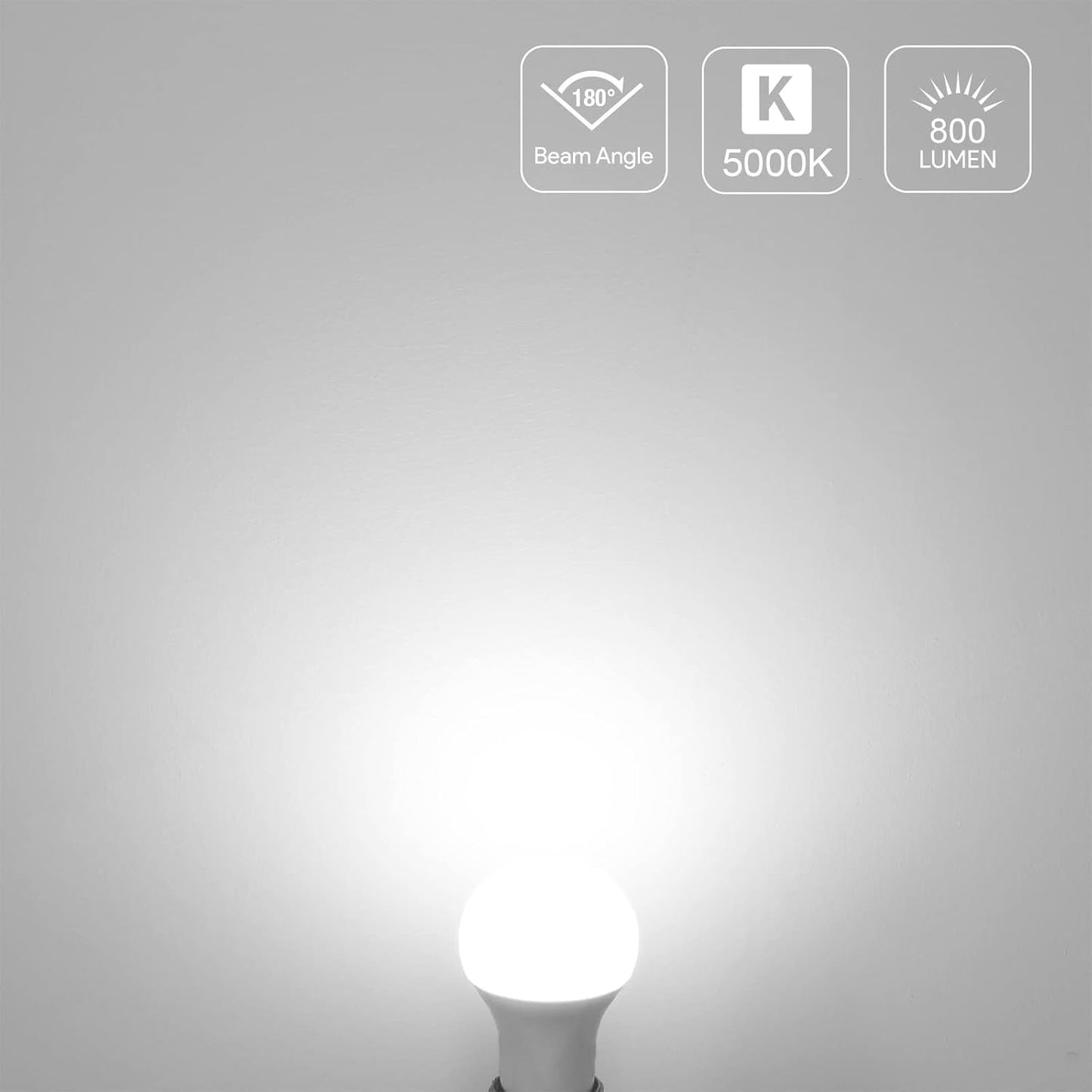 LE LED Light Bulb, 60 Watt Equivalent, 9W 800lm 5000K Daylight White LED Bulb, Non-dimmable Light Bulb, A19 E26 Standard Base, 10000 Hour Lifetime, 10 Packs