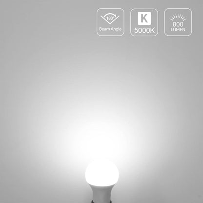 Lepro LED Light Bulbs 60 Watt Equivalent, 9W 800 Lumens Non-Dimmable, Daylight White 5000K, A19 E26 Standard Medium Base, 10000 Hour Lifetime, 3 Packs