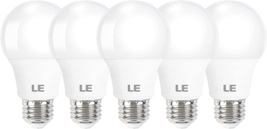 LE LED Light Bulb, 8.5W A19 E26 LED Bulb 60W Equivalent, Non-dimmable 720lm 5000K Daylight White Light Bulb, 5 Packs