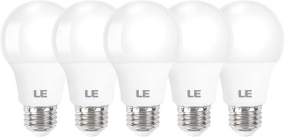 LE LED Light Bulbs, 60W Equivalent 2700K Soft Warm White, Non-Dimmable, A19 E26 Standard Medium Base, UL Listed, 8.5 Watt, Pack of 5