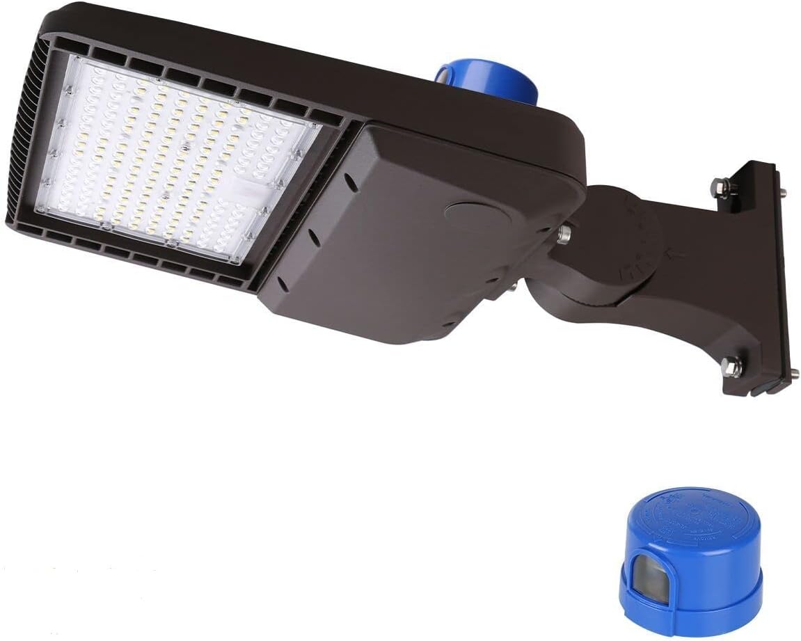 100W LED Parking Lot Light, Dusk to Dawn LED Shoebox Light for Streets, Parking Lots, Driveways