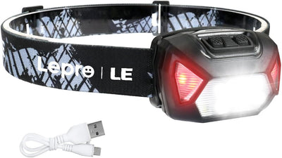 Headlamp Rechargeable, 2000 Lux Super Bright LED Headlight with Red&Green Light, 6 Lighting Modes Hardhat Head Lamp, Waterproof Lightweight Headlamp Flashlight for Outdoor Camping Running