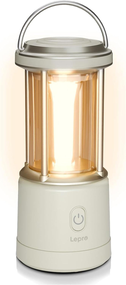 Lepro 1100LM Battery Powered LED Camping Lantern, Waterproof Tent Light with 4 Light Modes, Camping Essentials, Portable Lantern Flashlight for Camping, Emergency Light, Power Outage, Not Rechargeable