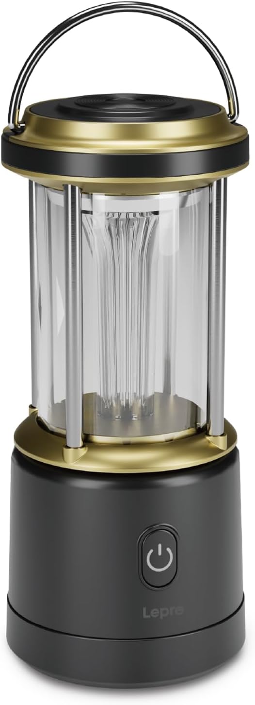 Lepro 1100LM Battery Powered LED Camping Lantern, Waterproof Tent Light with 4 Light Modes, Camping Essentials, Lantern Flashlight for Camping, Emergency Light, Power Outage, Not Rechargeable