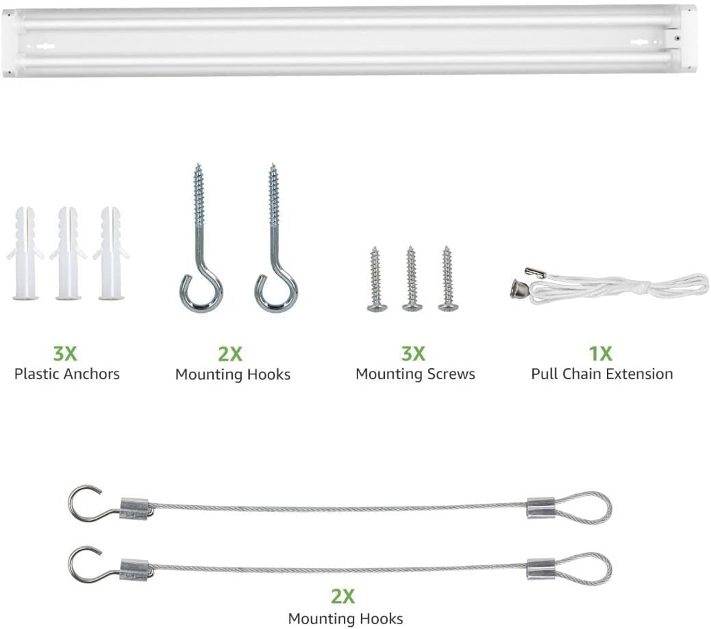 6 Pack Linkable 4200lm LED Shop Light, 4ft 42W Ceiling Lights, 4000K Netural White For Garage, Basement, Workshop, Suspension Mount, With Pull Chain, Energy Star Rebates Available