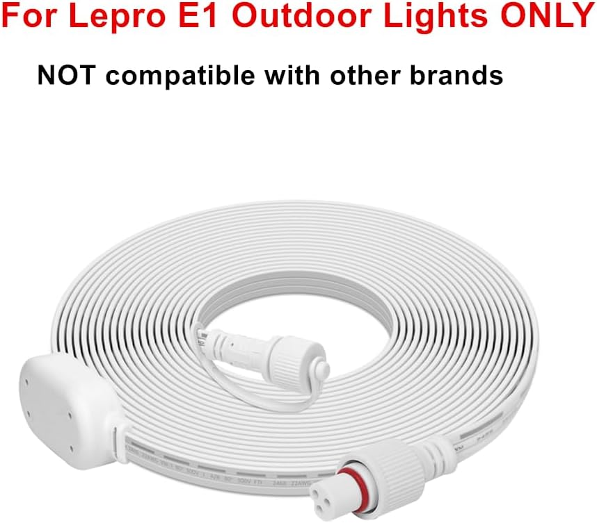 Lepro Permanent Lights Accessories Only ¨C 10ft Extension Cable for Lepro E1 Permanent Outdoor Lights, 3-pin Extension Cord with Built-in Data Booster
