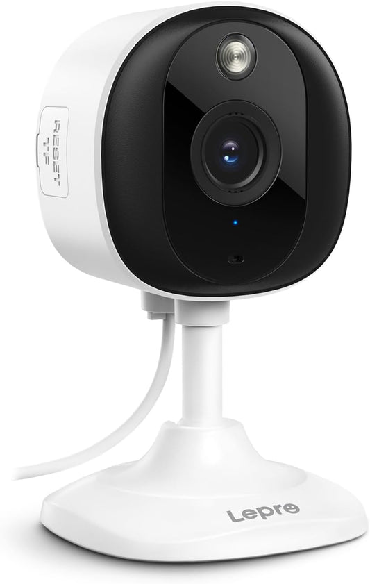 Lepro 2K Security Camera Indoor/Outdoor, Full Color Night Vision, Smart Camera for Baby Care, Pet Monitoring, Remote Intercom, 2-Way Audio, Cloud & SD Card Storage, Works with Alexa, Google Assistant