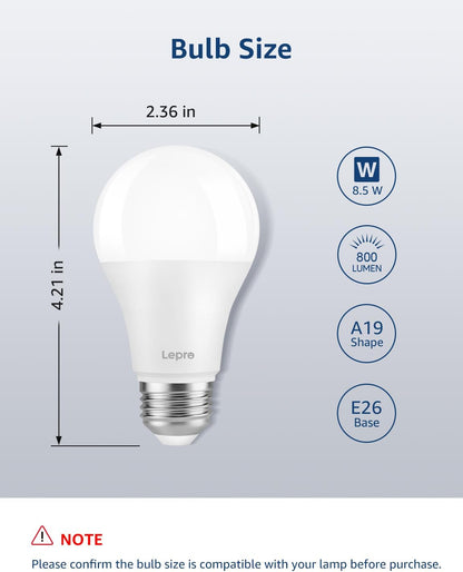 B1 AI Smart Bulb, Color Changing Light Bulbs, Work with Alexa and Google Assistant, WiFi & Bluetooth LED Light Bulb, Music Sync, Via Lepro App, RGBWW Dimmable LLM, A19 E26 800 Lumen, 8 Packs