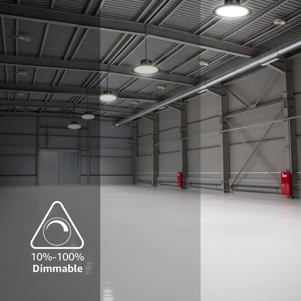 100W UFO Lepro High Bay Light, 14500LM Neutral White 5000K Dimmable for Warehouse, Workshop,Factory & Garage, 250W Metal Halide Equivalent, DLC/UL Listed