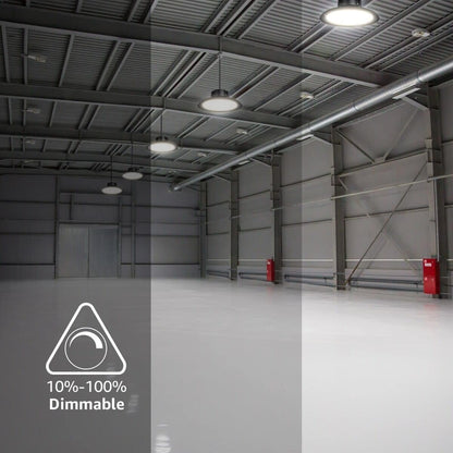 100W UFO Lepro High Bay Light, 14500LM Neutral White 5000K Dimmable for Warehouse, Workshop,Factory & Garage, 250W Metal Halide Equivalent, DLC/UL Listed
