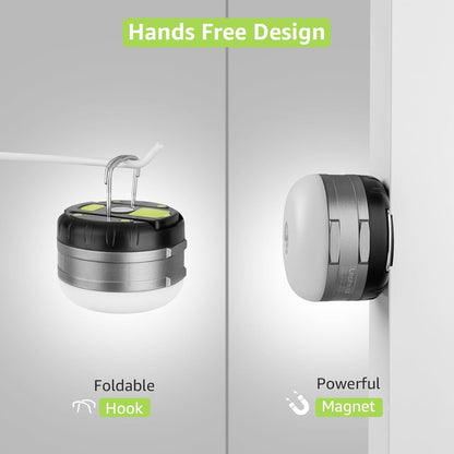 LE USB Rechargeable LED Camping Lantern, 280lm Outdoor Portable Tent Light with Magnet, 3000mAh Power Bank, 3 Lighting Modes, Waterproof Emergency Mini Camp Lantern Light