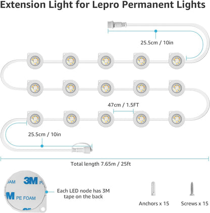 Permanent Lights Accessories Only ¨C 25 ft Permanent Outdoor Lights Single Strand Without Adapter and in-line Controller
