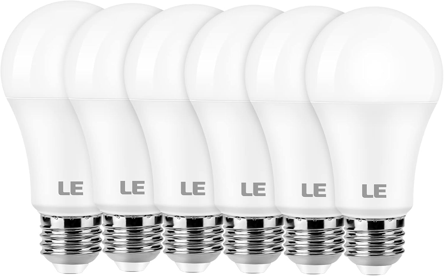 LE LED Light Bulb, 15W A19 E26 LED Bulb 100W Equivalent, Non-dimmable 1500lm Daylight White Light Bulb, 6 Packs