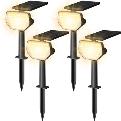 Lepro Solar Spotlights Outdoor 4-Pack, 43 LEDs Outdoor Solar Lights 3000K Warm White, IP65 Waterproof, Dusk-to-Dawn, Auto On/Off Solar Garden Lights, for Outside Yard Porch Pathway Driveway