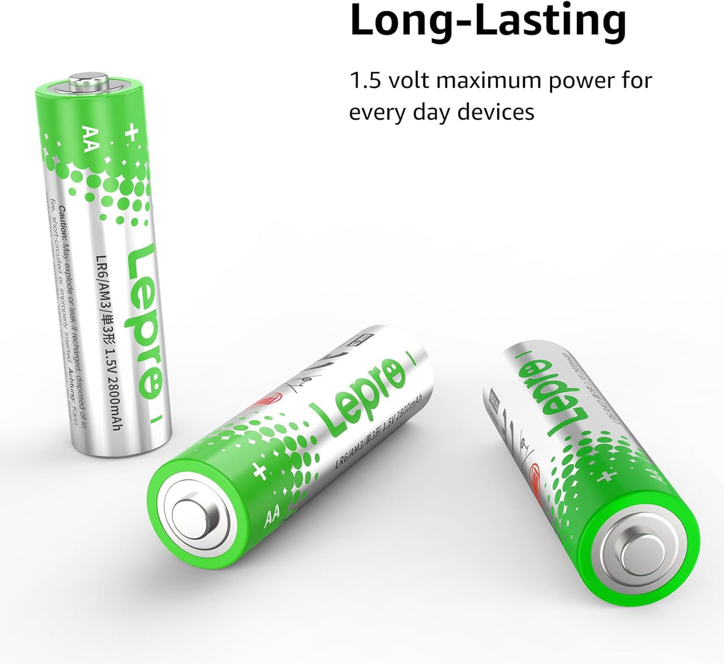 Lepro 48 Pack AA and AAA Batteries Combo Pack, High-Performance Alkaline Batteries, Included 24 Double AA Batteries & 24 Triple AAA Batteries, Long Lasting, Leak-Proof, Ideal for Everyday Devices
