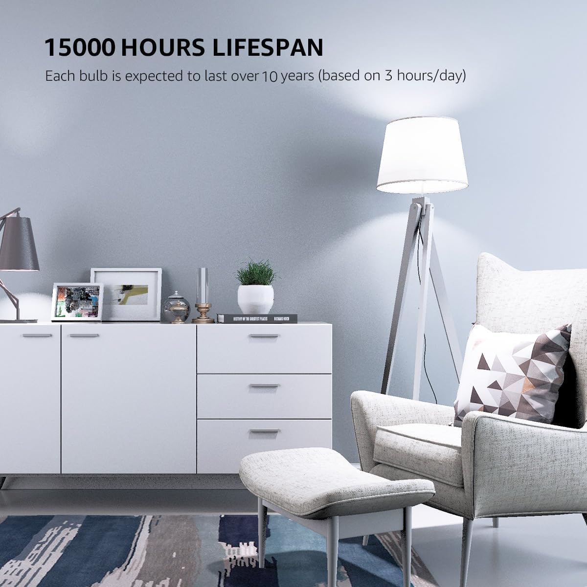 LE LED Light Bulb, 15W A19 E26 LED Bulb 100W Equivalent, Non-dimmable 1500lm Daylight White Light Bulb, 6 Packs