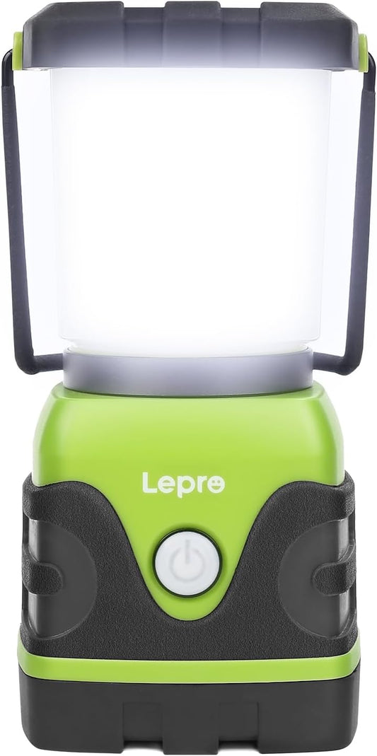 LE 1500LM Battery Powered LED Camping Lantern, Waterproof Tent Light with 4 Light Modes, Camping Essentials, Portable Lantern Flashlight for Camping, Emergency Light, Power Outages, Not Rechargeable