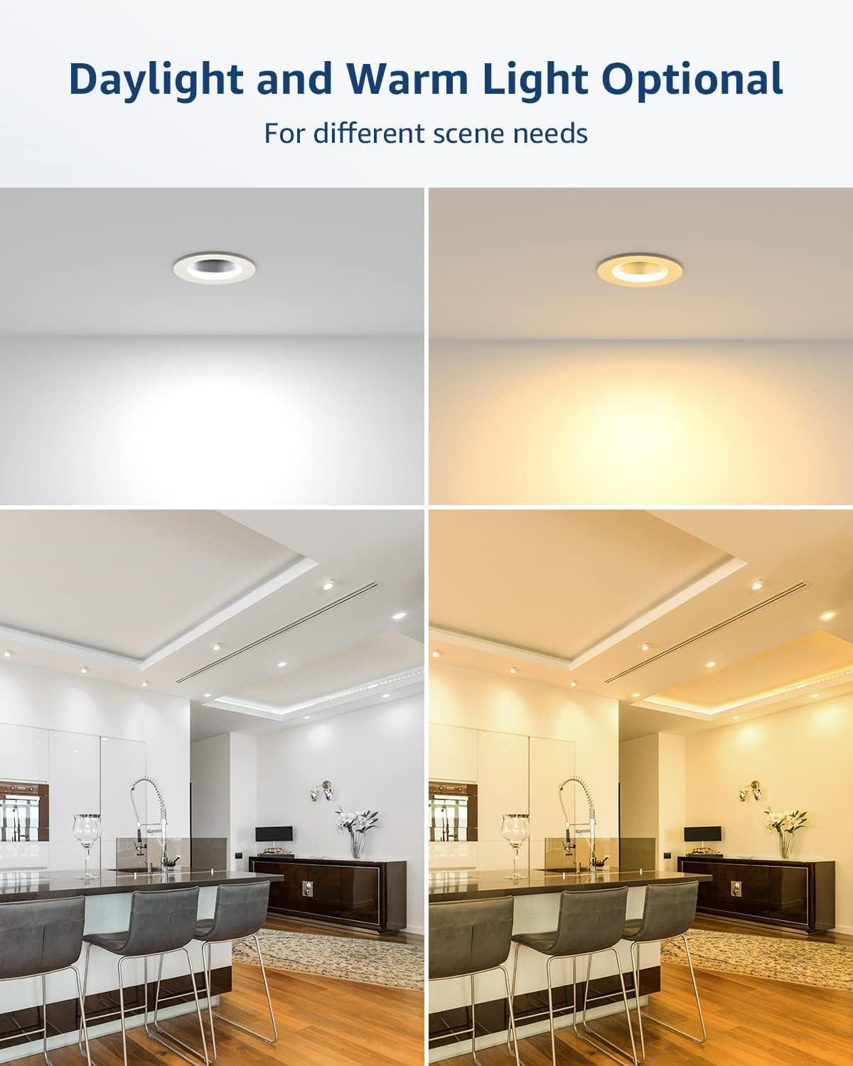 LE GU10 LED Bulbs, 5000K Daylight White GU10 Bulb 50W Equivalent Non-Dimmable, 4W PAR16 LED Spotlight Bulb for Track Lighting, 350lm Light Bulbs for Kitchen, Range Hood, Living Room, Bedroom, 3 Packs
