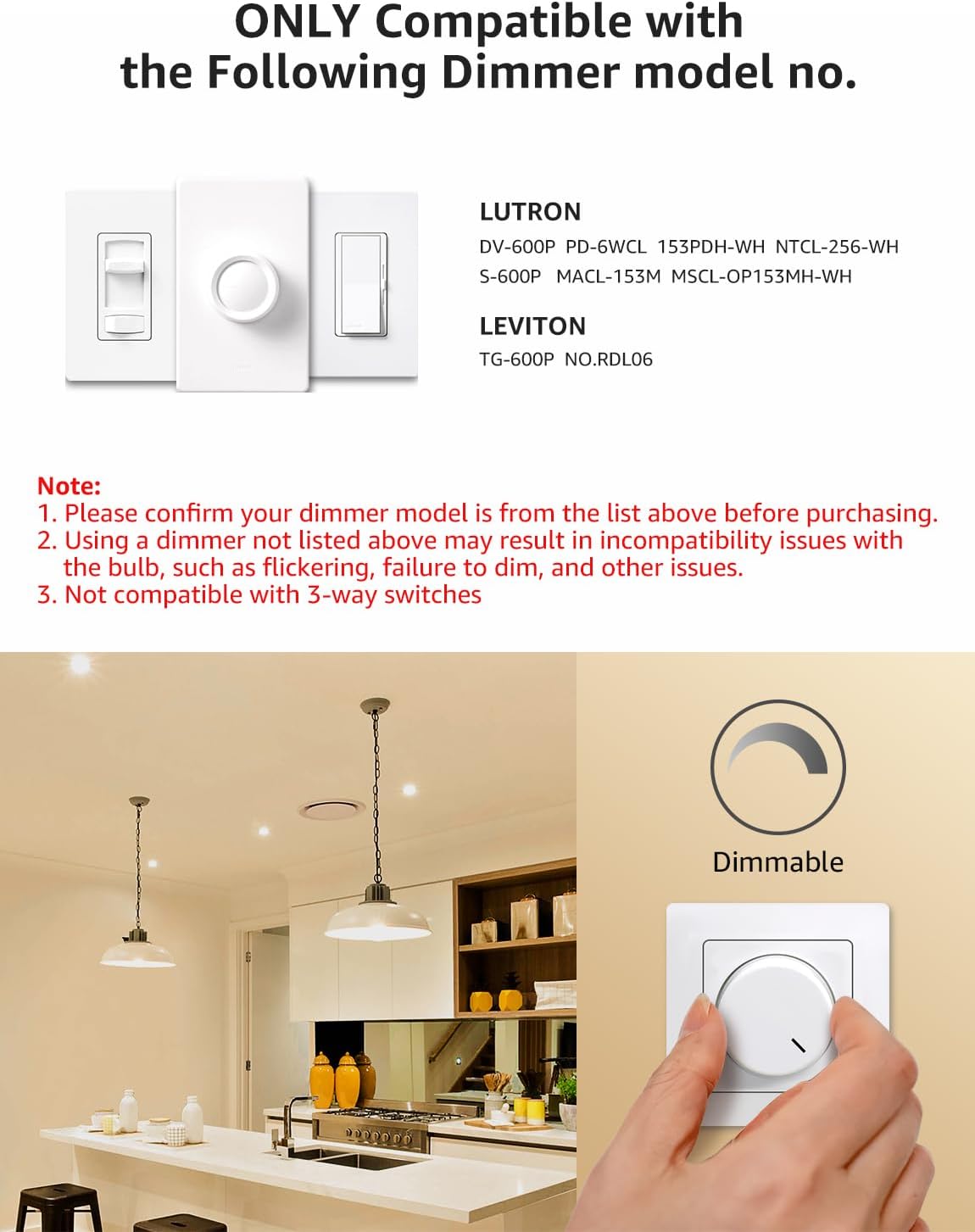 Lepro Dimmable LED Light Bulbs, 100 Watt Equivalent, 14W 1500 Lumens Soft Warm White 2700K LED Bulbs, A19 E26 Standard Base Light Bulb, UL FCC Listed, 15000 Hour Lifetime, 6 Packs