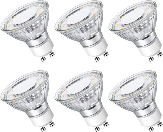 LE GU10 LED Bulbs Non-Dimmable, 2700K Soft Warm White GU10 Bulb 50W Halogen Equivalent, 4W PAR16 350lm LED Spotlight Bulb for Track Lighting, Kitchen, Range Hood, Living Room, Bedroom, 6 Packs