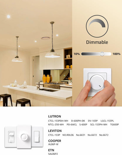 Lepro dimmable LED light bulbs, 60W equivalent, warm white 2700K, A19 E26 base, 3-pack, energy-efficient with UL FCC listing