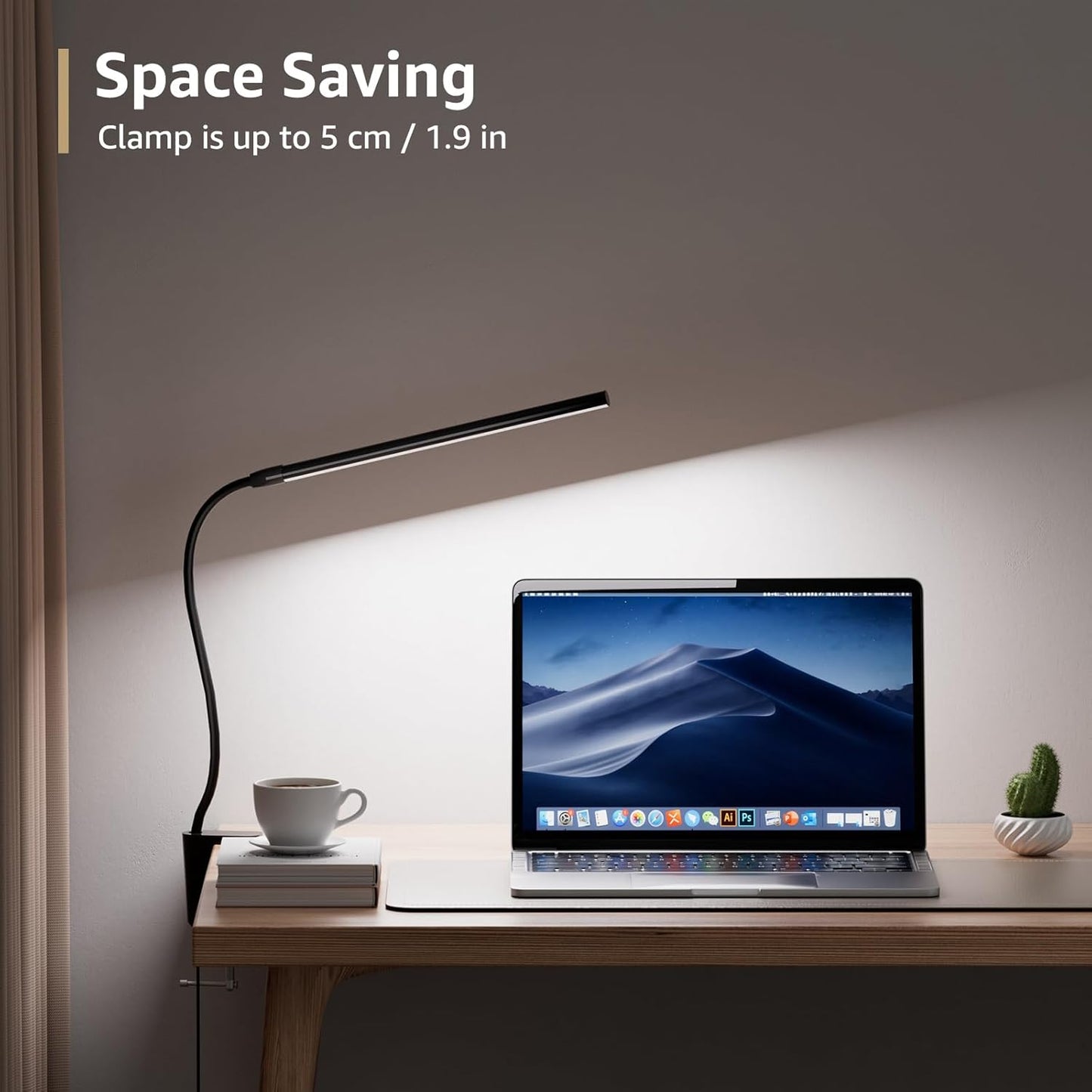 Lepro Clip on Desk Lamp LED Reading light Dimmable USB Clamp Lamp with 3 Color Modes 10 Brightness, Adjustable Flexible Gooseneck Table Light for Bed Headboard, Workbench, Home Office, Computer, Black