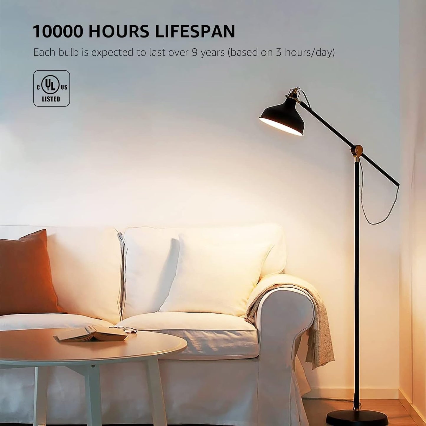 Lepro LED Light Bulbs 60 Watt Equivalent, 9W 800 Lumens Non-Dimmable, Warm White 2700K, A19 E26 Standard Medium Base, 10000 Hour Lifetime 3 Packs