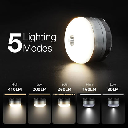 LE USB Rechargeable LED Camping Lantern, 280lm Outdoor Portable Tent Light with Magnet, 3000mAh Power Bank, 3 Lighting Modes, Waterproof Emergency Mini Camp Lantern Light