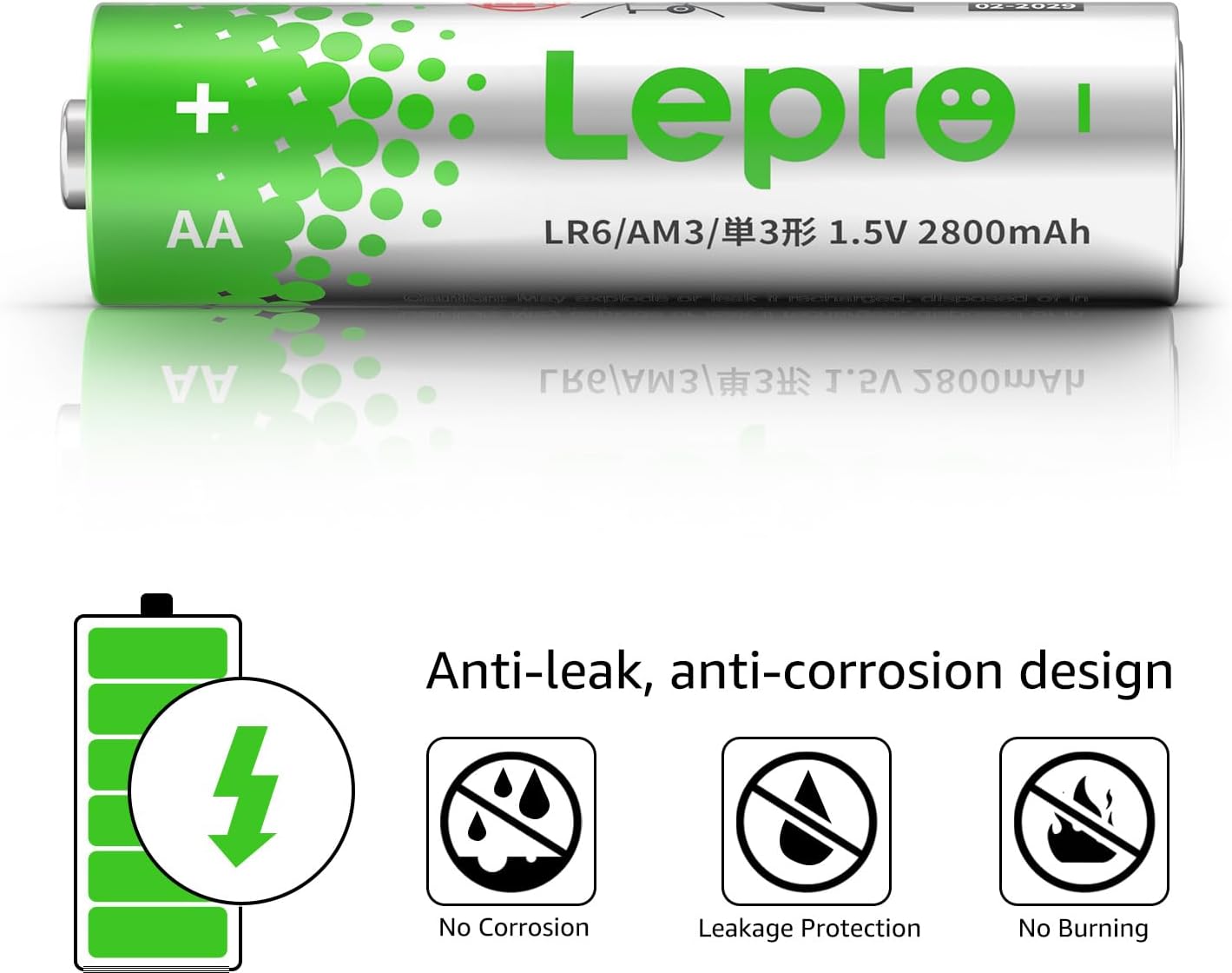 Lepro 48 Pack AA and AAA Batteries Combo Pack, High-Performance Alkaline Batteries, Included 24 Double AA Batteries & 24 Triple AAA Batteries, Long Lasting, Leak-Proof, Ideal for Everyday Devices