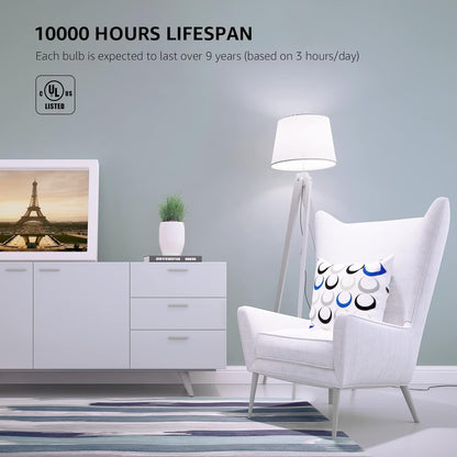 Lepro LED Light Bulbs 60 Watt Equivalent, 9W 800 Lumens Non-Dimmable, Daylight White 5000K, A19 E26 Standard Medium Base, 10000 Hour Lifetime, 3 Packs