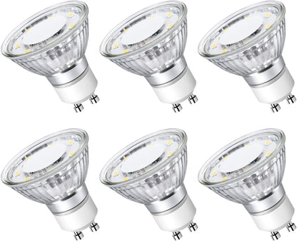 LE GU10 LED Bulbs, 5000K Daylight White GU10 Bulb 50W Equivalent Non-Dimmable, 4W PAR16 LED Spotlight Bulb for Track Lighting, 350lm Light Bulbs for Kitchen, Range Hood, Living Room, Bedroom, 6 Packs