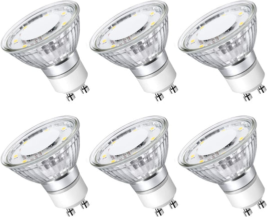 LE GU10 LED Bulbs, 5000K Daylight White GU10 Bulb 50W Equivalent Non-Dimmable, 4W PAR16 LED Spotlight Bulb for Track Lighting, 350lm Light Bulbs for Kitchen, Range Hood, Living Room, Bedroom, 6 Packs