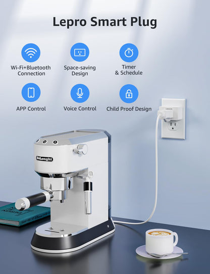 Lepro Smart Plug Mini 15A, Smart Home Wi-Fi Outlet Works with Alexa & Google Home, Schedule & Timer, Group Control, 2.4GHz WiFi Only, No Hub Required, ETL & FCC Certified, 2 Packs