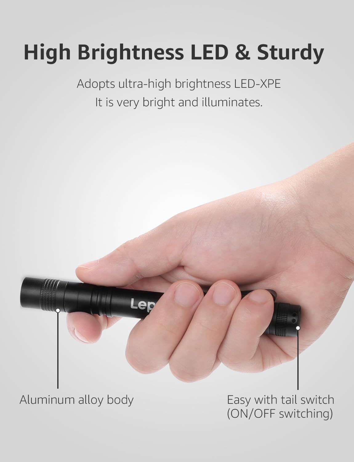 LE LED Pen Flashlight, Compact and Ultra Bright XPE LED Tactical Penlight Flashlight, Waterproof AAA Battery Powered Pocket Flashlight with Clip, 2 Packs